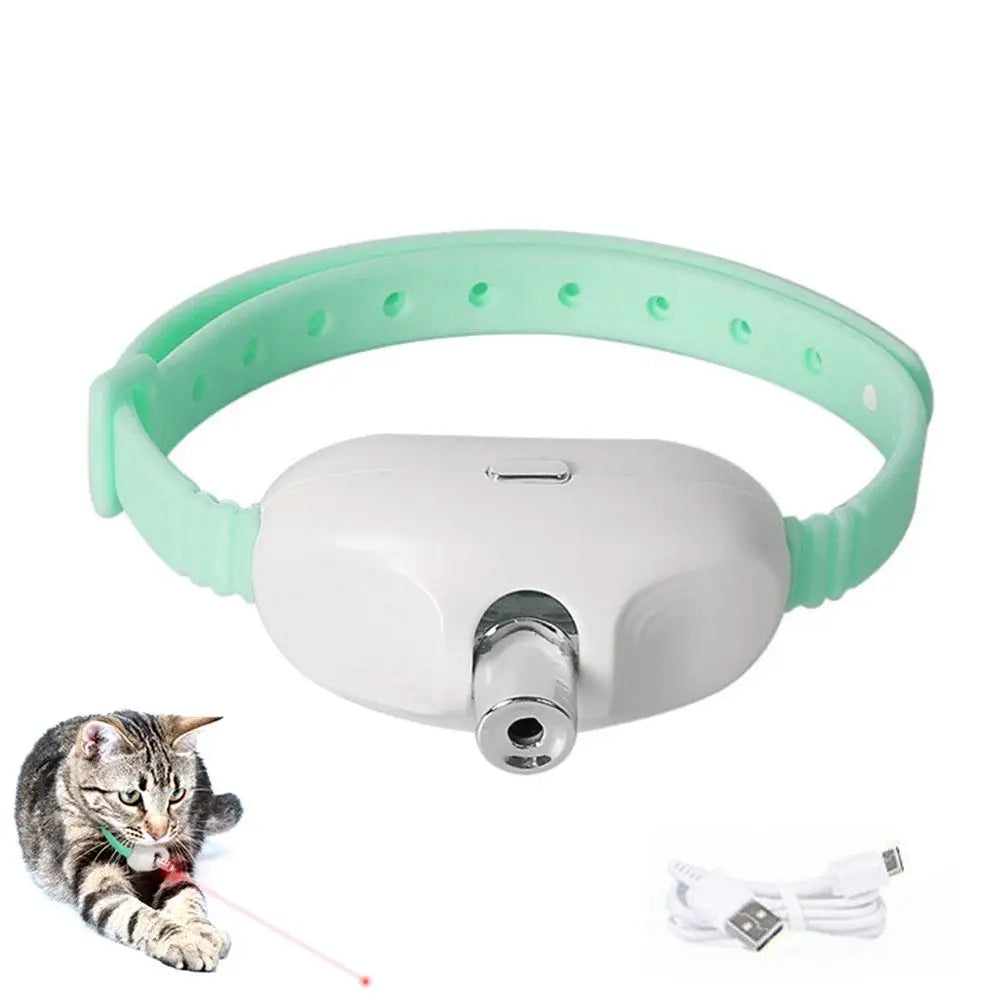 Wearable Automatic Cat Laser Toys Pet Light Collar With LED Lights Rechargeable Toy With LED Light Pet Interactive Exercise Toys