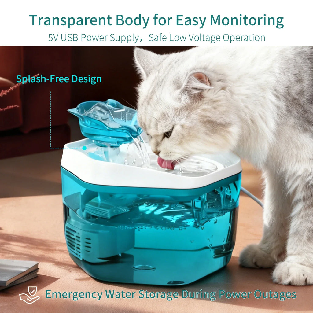 Cat Fountain 1.2L/42.23fl oz Cat Water Dispenser Pet Drinking Fountain, USB Powered - Suitable for Cats/Small to Medium Dogs