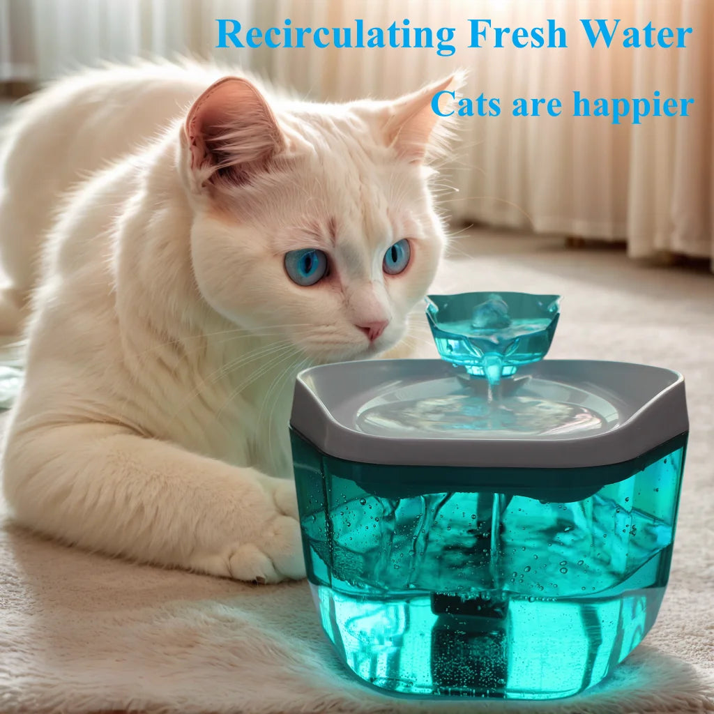 Cat Fountain 1.2L/42.23fl oz Cat Water Dispenser Pet Drinking Fountain, USB Powered - Suitable for Cats/Small to Medium Dogs