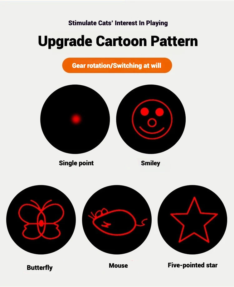 Laser Cat Toy USB Rechargeable Interactive Pet Light Stick Multi Pattern Infrared Pointer Funny Cat Chaser Exercise Training Toy